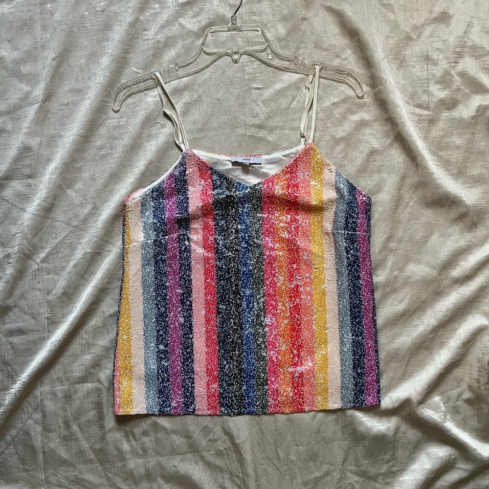 Fate Striped Sequined Top - image 2